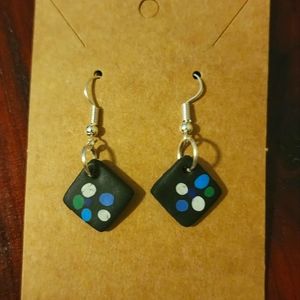 Free w/ purchase Black Dotted Clay Hook Earrings
